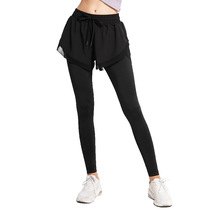 Black spring summer break Two speed dry high-bounty sports pants women running fitness pants elastic tight body yoga pants