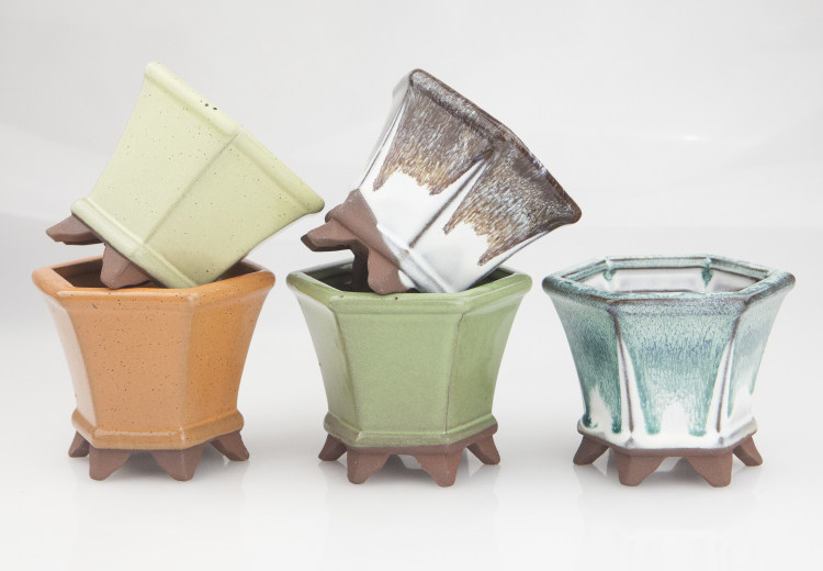 多肉花盆陶瓷素陶粗陶大花盆青心老桩收口韩式田园简约花纹拇指盆