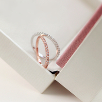 Small Z excellent products South Korea new simple full drill row Diamond zircon small women ring diamond ring ring ring gift