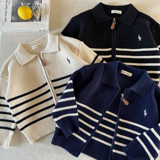 Children's cardigan sweater 2025 spring and autumn new style for boys and girls striped tops trendy baby tb knitted jacket fashionable
Children's cardigan sweater 2025 spring and autumn new style for boys and girls striped tops trendy baby tb knitted jacket fashionable