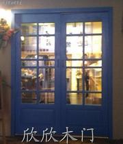 Country style log solid wood door front door door door door to move door to elegant domineering leak