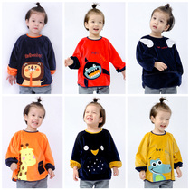 Husibei spring coat Childrens coat Gold velvet anti-dressing angel crystal velvet waterproof kindergarten apron