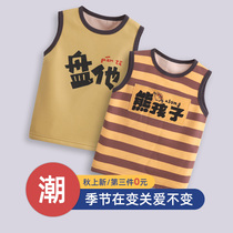 Baby warm vest velvet thickened inside wear baby children children autumn and winter vest cotton boy girl male horse clip