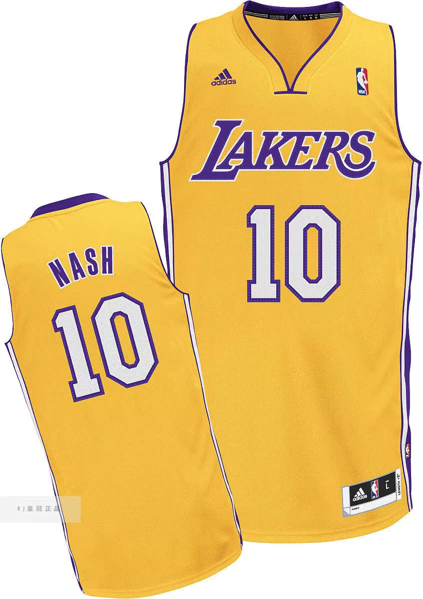 洛杉矶湖人 nash 纳什 绝版 10号 主场黄 14-15赛季 新版sw 球衣
