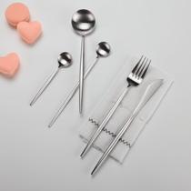 Nordic knife and fork two-piece set 1810 stainless steel steak Western long handle spoon tableware set Portuguese matte brushed