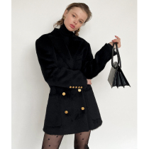 UNICA spot_modern retro self-retention 24k Falcon Gold buckle classic Shun Mao Su Li black gold suit jacket