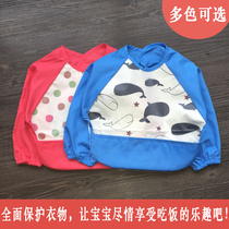 Baby long-sleeved clothes baby back-to-wear food clothes anti-dirty bibs childrens waterproof painting