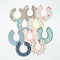 2 pieces Korean baby cotton bib adjustable baby saliva towel 360 degree large round bib
