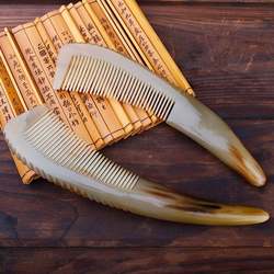 Japanese collection white yak horn comb extra large handmade natural horn comb thickened