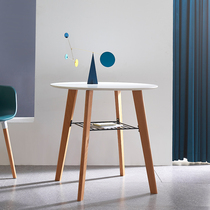 Nordic storage small round dining table simple modern negotiation balcony small apartment leisure milk tea shop cafe reception table