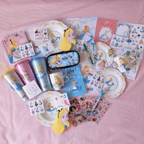 South Korea daiso big creation Alice straw Cup strip ballpoint pen sticker board mirror