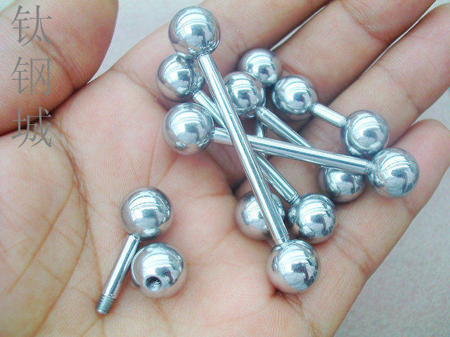 钛钢城r 人体穿刺饰品 diy 阴囊排钉 乳环 pa环 舌钉 3.0直杆10球