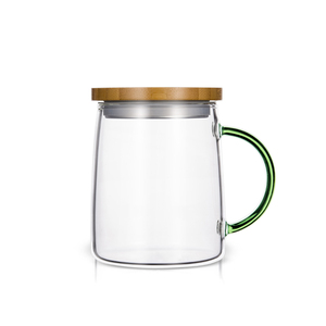 玻璃杯家用茶杯带把带盖办公室耐高温透明杯子女喝水喝茶花茶水杯