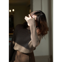 MISAZ delicate cashmere comfortable elastic pit strip bottoming sweater soft glutinous sweater