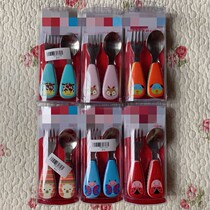 Clearance packaging damaged infant children portable stainless steel fork spoon set