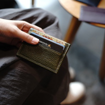 GUOCOLEE custom fashion simple first layer cowhide ultra-thin multi-card mini small card bag card card package drivers license bag