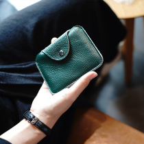 GUOCOLEE custom first layer soft cowhide simple retro mini pocket earphones coin storage card bag