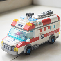 Qman building blocks 8 assembly 120 Ambulance hospital childrens girl toy car 6-12 years old boy 9 LEGO 7