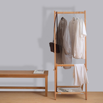 Japanese coat rack Nordic modern solid wood hanger landing storage porch bedroom clothes rack home