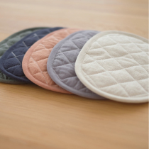 Japanese cotton linen heat insulation gloves placematte coaster fabric water absorbent insulation linen tea coaster bowl mat tea ceremony accessories