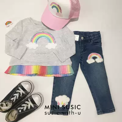 1-8-year-old girl Rainbow Series jacket pants hairclip separate shot)