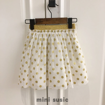 Special price does not return 1-3 years old female baby hot stamping powder polka dot mesh dress elastic waist skirt waist skirt