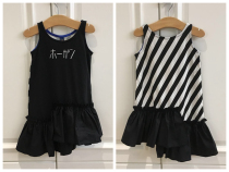 Special prices do not change the day tide black letter stripes irregular vest girl dress 80 - 150