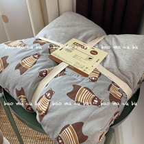 Japanese - style ultra - soft cotton knitted spring and autumn by summer cool by single - person quilt core can be washed cartoon