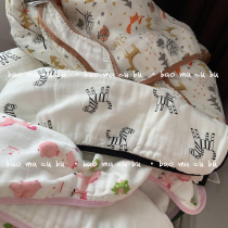 Very recommended for foreign orders bamboo cotton gauze cover blanket air conditioning by single cartoon quilt breathable sweat