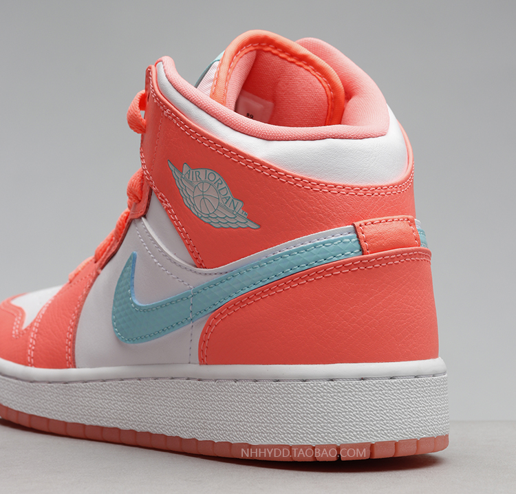 牛哄哄airjordan1midgsaj1绿钩甜橙冰淇淋女鞋555112814