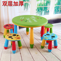 Double layer thick home eating painting childrens table and chair baby learning table kindergarten table chair work table table