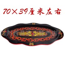Sichuan Grand Liangshan Xichang Yi Tableware Transfer Dish Lacquered Ware Color Painted Handicrafts Dinner Plate Fruit Tray