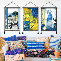 Matisse art hanging painting fabric decoration hanging cloth ins background cloth Bohemia Wall cloth Tapestry canvas triple