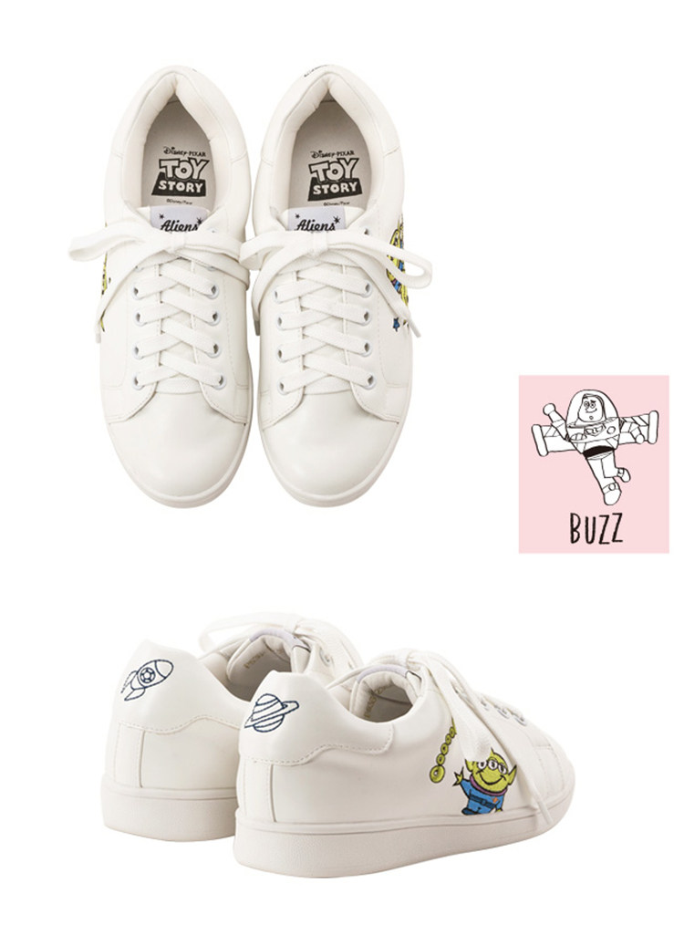 grace gift迪士尼玩具总动员卡通系带小白鞋女平底单鞋运动鞋球鞋
