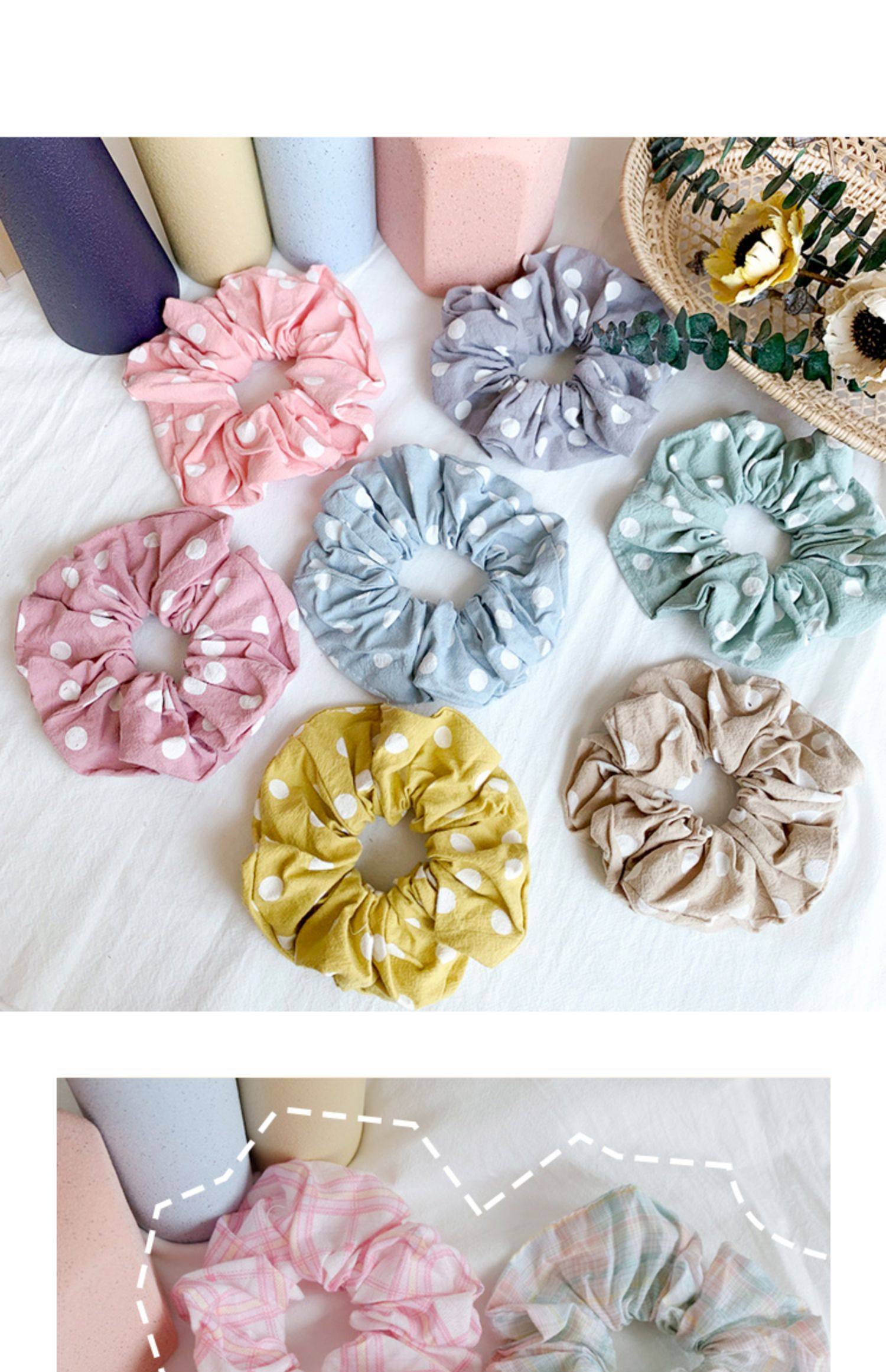 熙熙酱大肠圈发圈ins风女韩国网红发带法式复古头花绸缎绑发头绳_精打