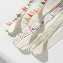 Pure cotton printed coloured strips strips of cloth strips Gift packaging webbing Clothing Accessories Cotton Decorated Trademark Pants Sides