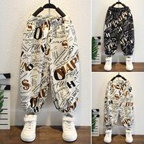 Blend Casual Boy Clothes Summer Long Pants Chessboard Grid Light Cage Pants Plaid Anti Mosquito Pants Kids Clothes Brands