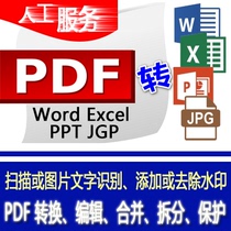 Manual PDF to word document watermarking into text excel jpg picture ppt file can be edited
