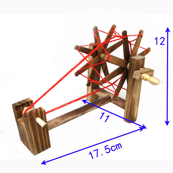古代仿古农村农家老辈纺线车 木制劳动小农具教学教具 纺车模型