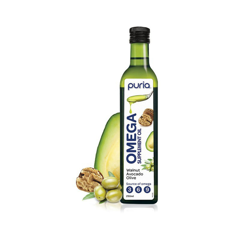 新西兰直邮 puria 培尔 三合一混合核桃油牛油果油橄榄油250ml