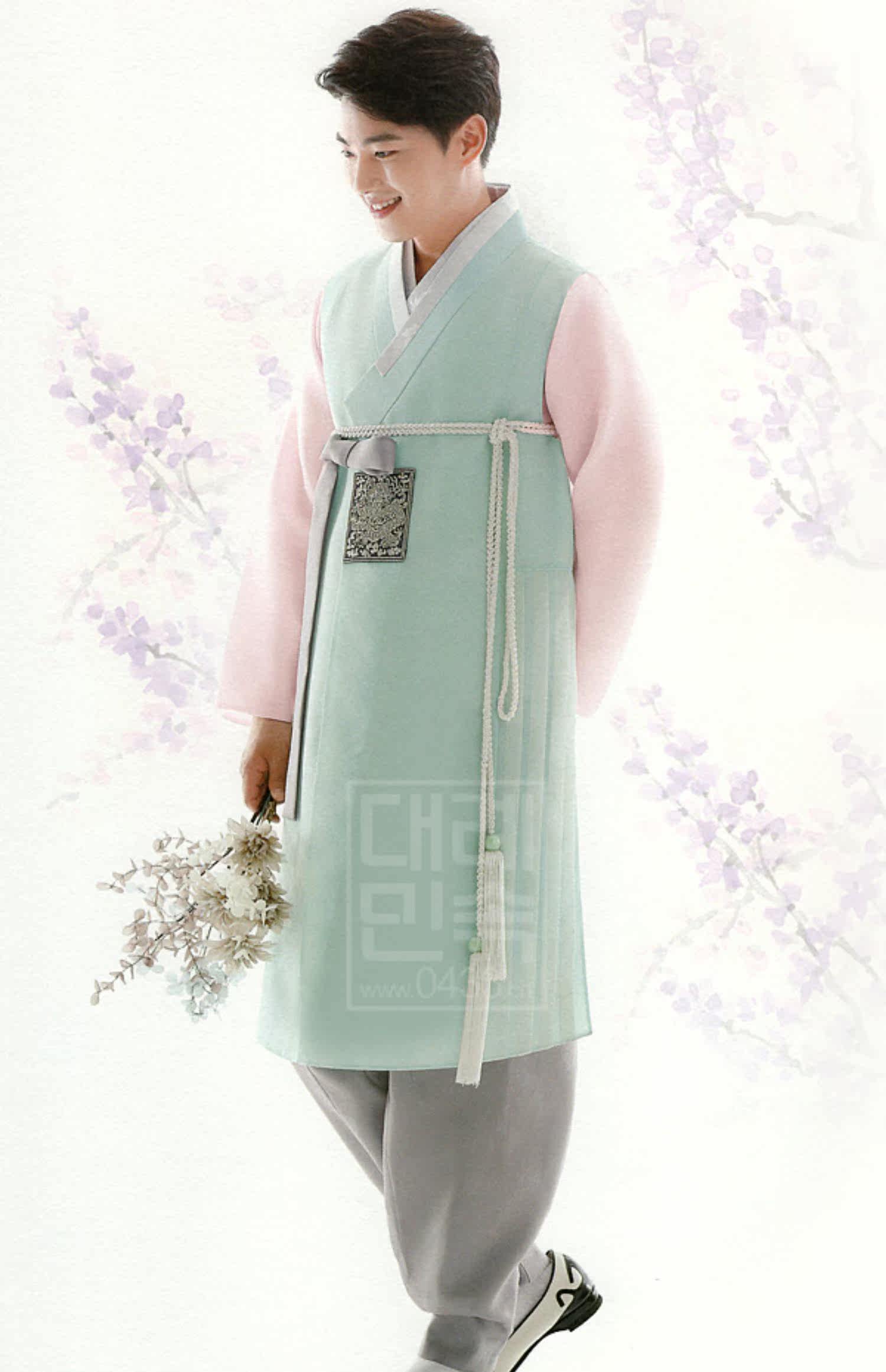 朝鲜族民族传统服装男长款新郎婚礼结婚韩服舞台表演定做h