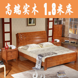 实木床1.8米高箱储物1.5米橡木童床白色婚床