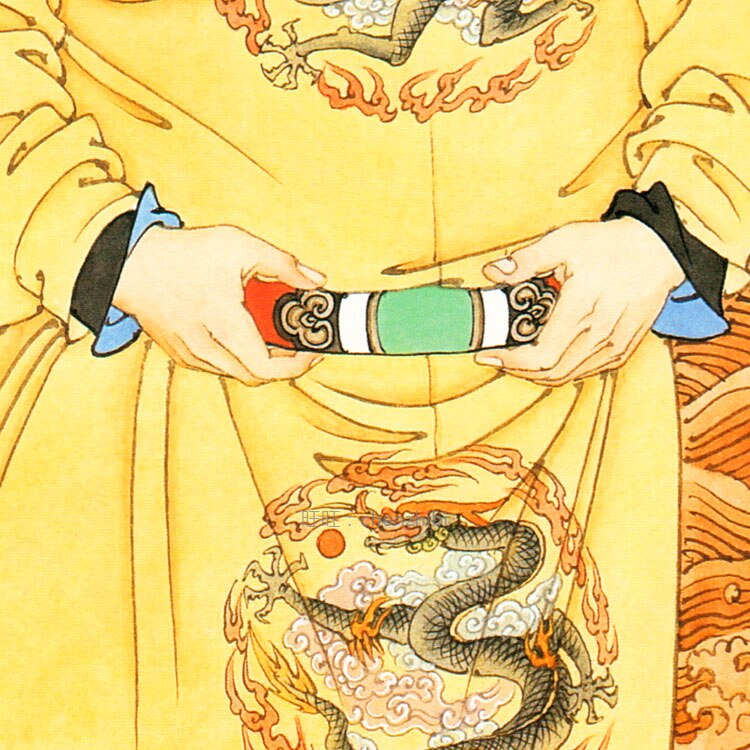 唐太宗李世民画像挂轴 绢布画挂画 中式客厅装饰画 丝绸画卷轴画