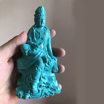 Hubei turquoise Guanyin ornaments Jade crafts Guanyin enshrines Buddha statues Home living room furnishings