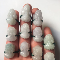 Natural Burmese jade jade Pixiu ring Mens and womens lucky year Lucky evil spirits lucky pig ring