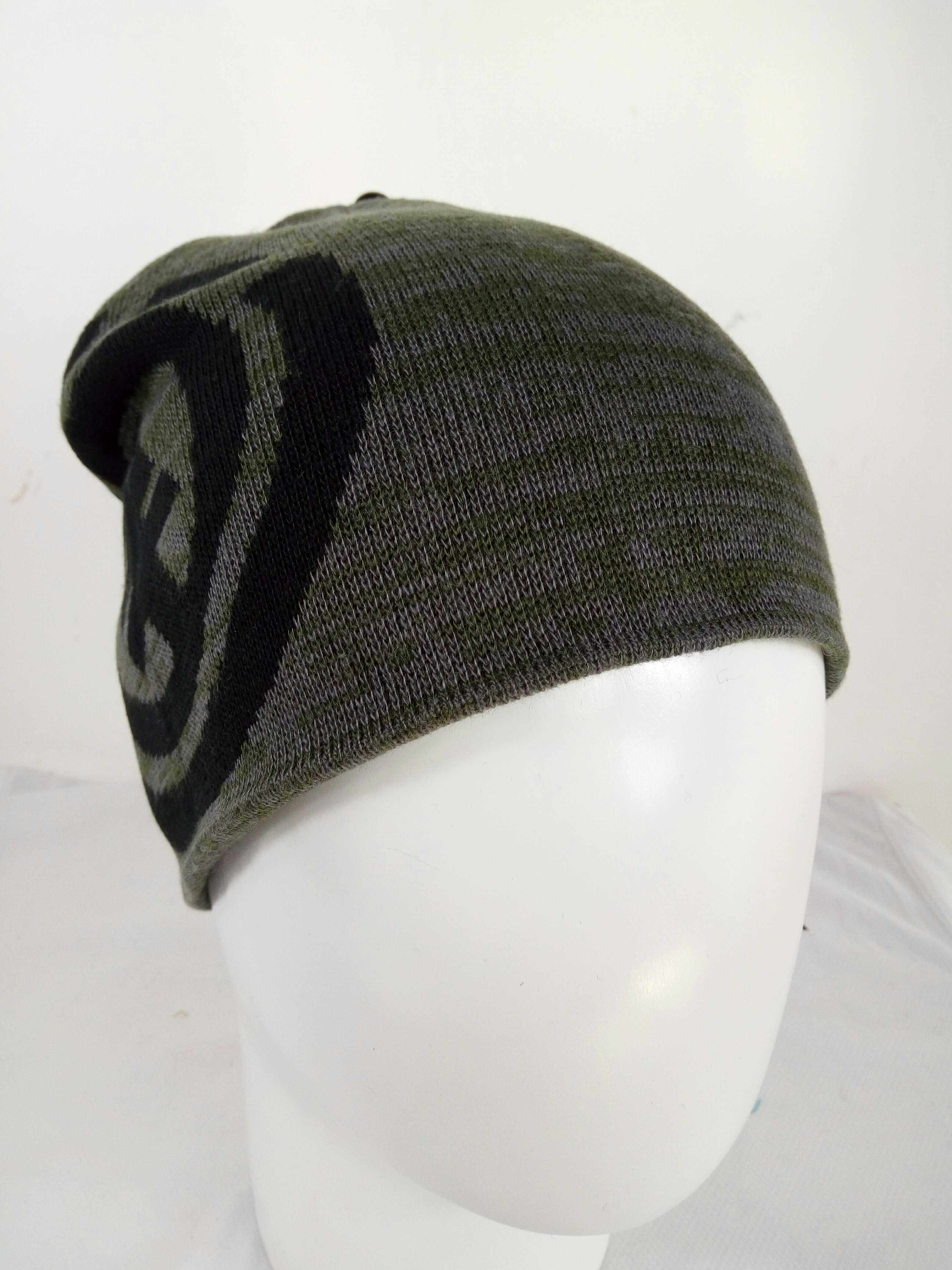 欧美风针织线帽 男 青少年简洁套头帽子 军绿色混织提花 冬季保暖