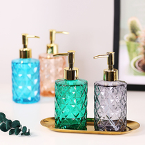 Nordic lotion Vintage dark green glass hand sanitizer bottle Pressing bottle Lotion bottle Bump texture dispensing liquid Shower gel