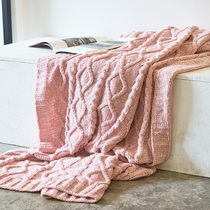 Knitted blanket Photography props Model room decoration blanket Air conditioning blanket Sofa blanket Cover blanket Bed bed flag bed tail towel