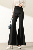 LIMONN high waist drop sense retro black high waist slim trumpet mop pants casual trousers summer