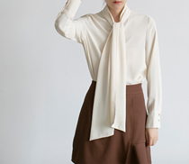 LIMONN long sleeve shirt Women autumn 2021 new summer ribbon commuter OL design sense niche chiffon shirt